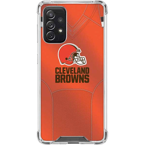 NFL Cleveland Browns Team Jersey Galaxy A72 5G Clear Case
